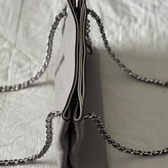 Michael Kors Jet Set Medium Chain Shoulder Bag Pebbled Leather Grey - Picture 9 of 16